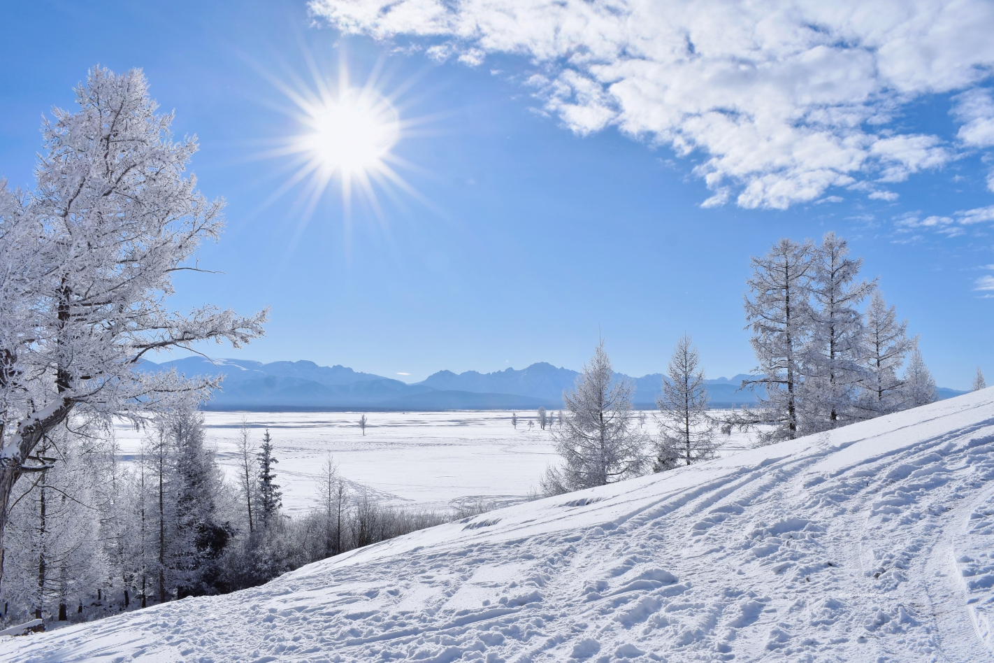 Winter wonderland in Duut Bulag, Khuvsgul province Mongolia