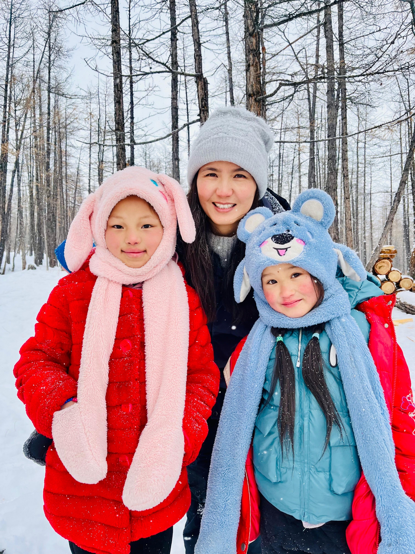 With Reindeer kids in Mongolia