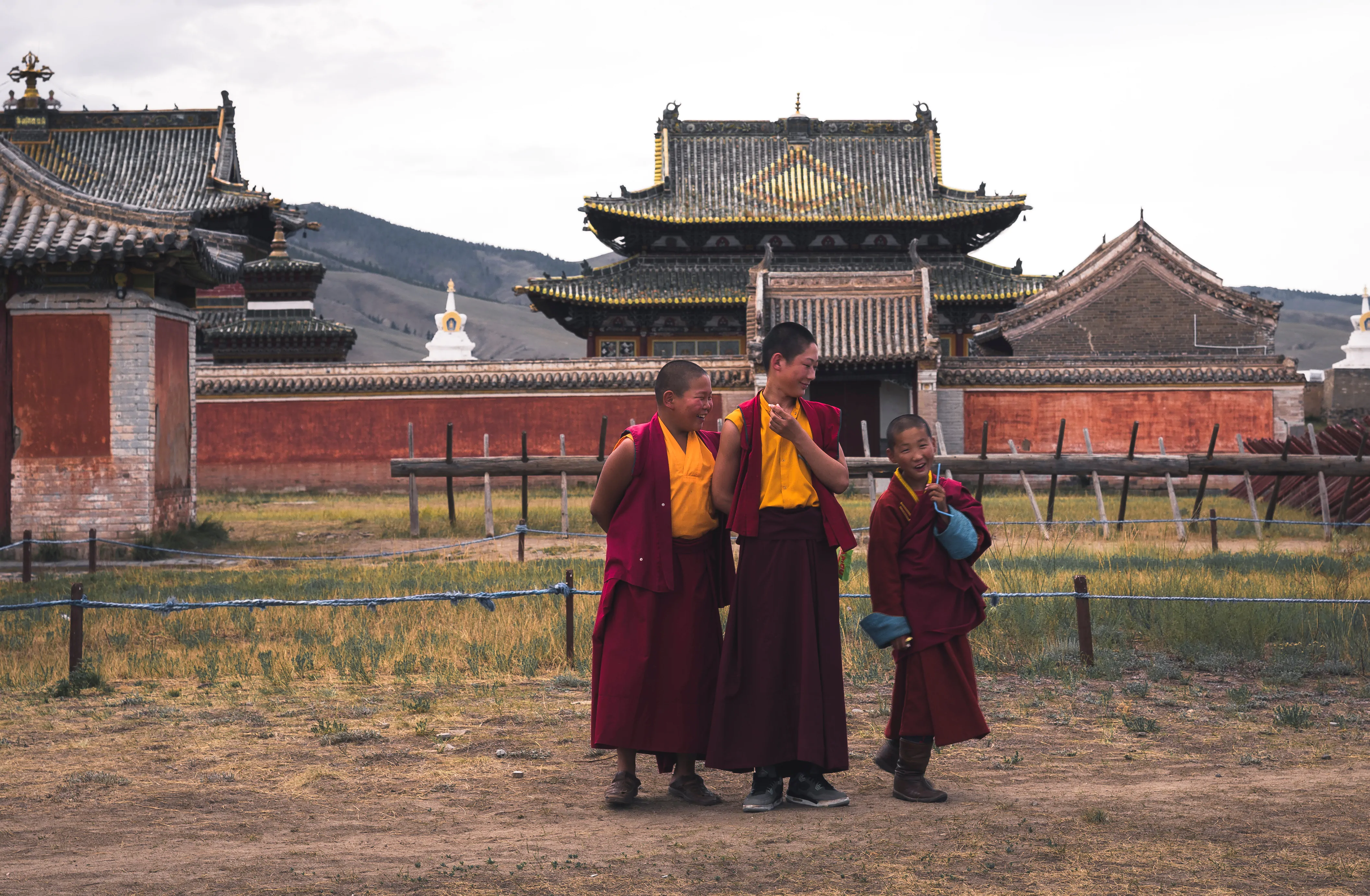 Little monks in Erdenezuu Monastery in Karakorum