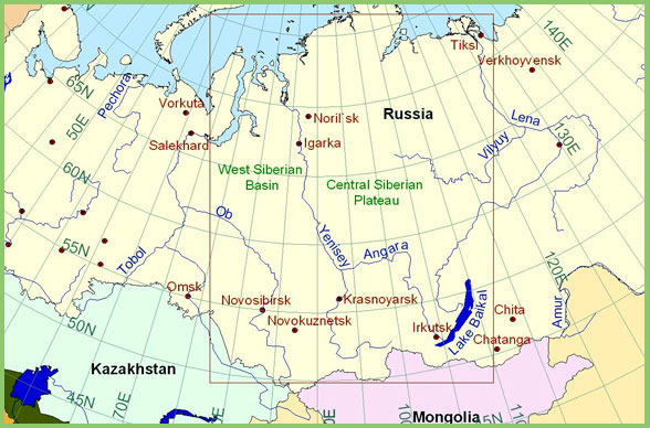 west siberian plain on world map